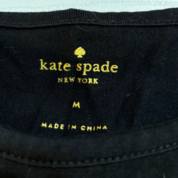 Kate Spade tee with eyelet cap sleeves, black size M - Picture 2 of 2